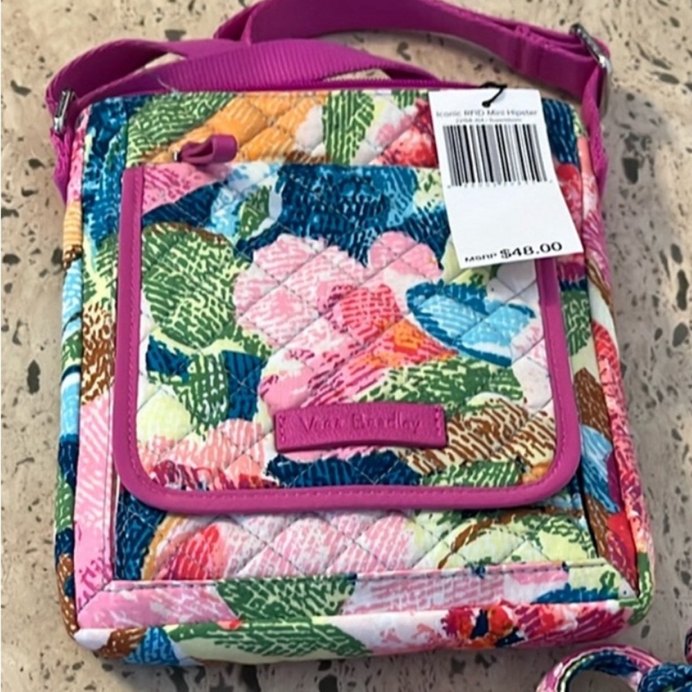 Vera Bradley SET of RFID Iconic Mini Hipster “Superbloom” & Zip ID BOTH NEW